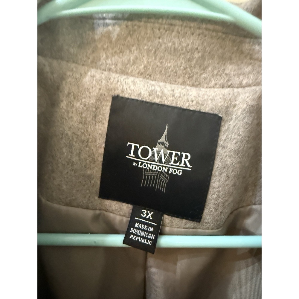London Fog Women's Pea‎ Coat 3x Wool Blend Tan/Beige NWT MSRP $180 Lined - Picture 3 of 11